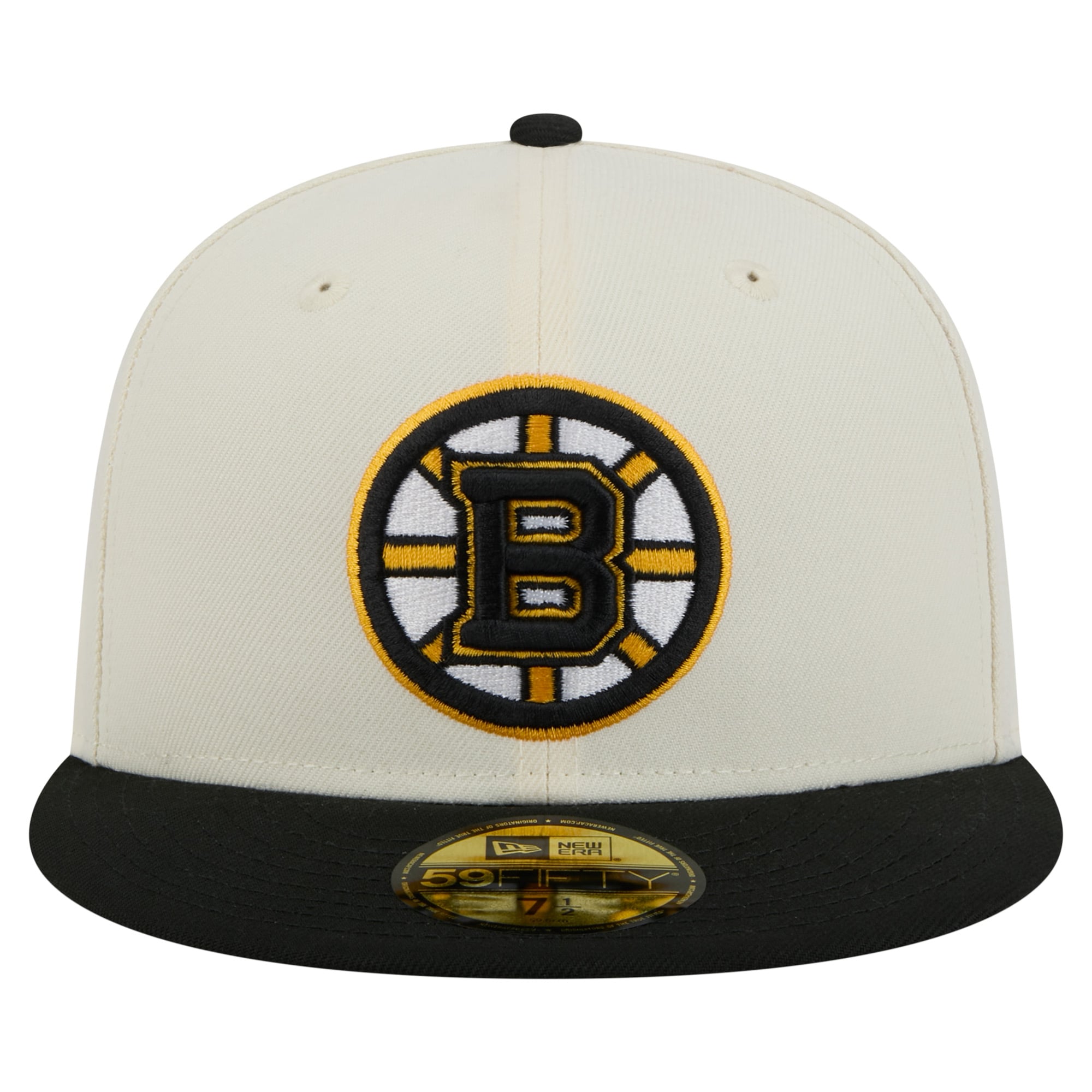 Men's New Era  White Boston Bruins Chrome Two-Toned 59FIFTY Fitted Hat